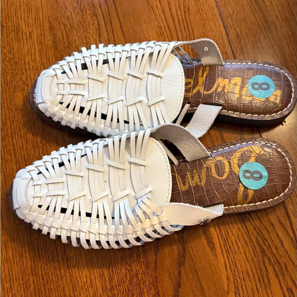 Sam Edelman women’s White Woven Slippers